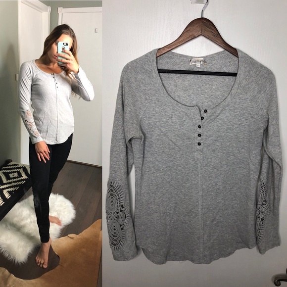 Temperance Grey Waffle Long Sleeve - Picture 2 of 3